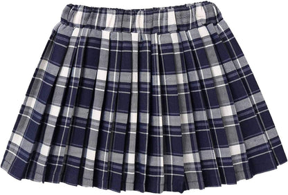Kids Girls Plaid Pleated Skirt High Waist Skater Tennis Skirts Skorts with Shorts School Girl Uniform