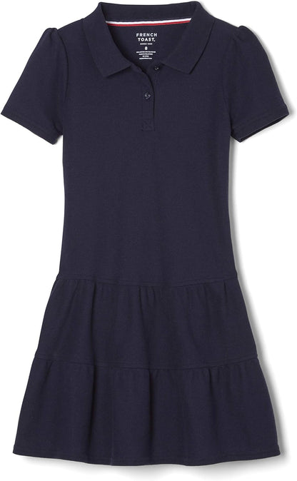 Girls' Ruffle Pique Polo Dress