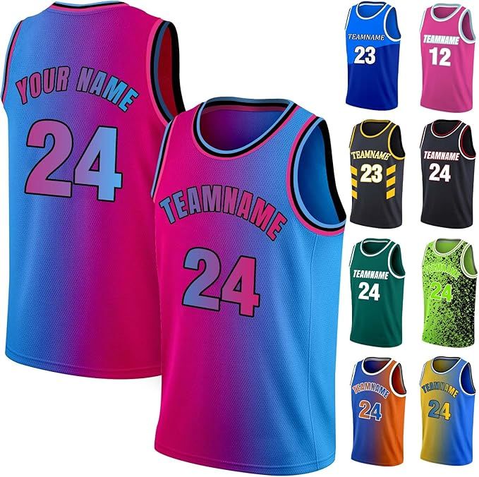 Custom Men Youth Basketball Jersey Printed or Stitched Personalized Name and Number Athletic Sportswear