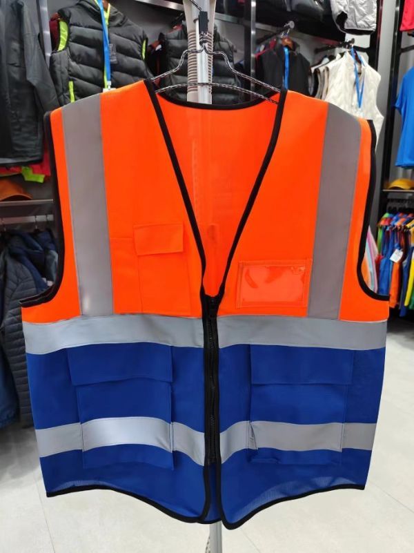 Custom High Visibility Security Logo Reflective Safety Work Uniform Vest with Pockets