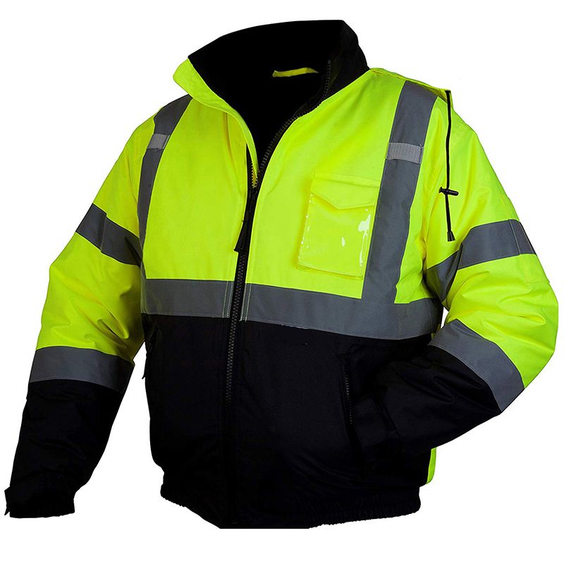 Fashion Mechanic Workwear Yellow Uniform Hi Vis Safety Jacket Reflective High Visibility Heavy Duty Water Resistant Outdoor Coat