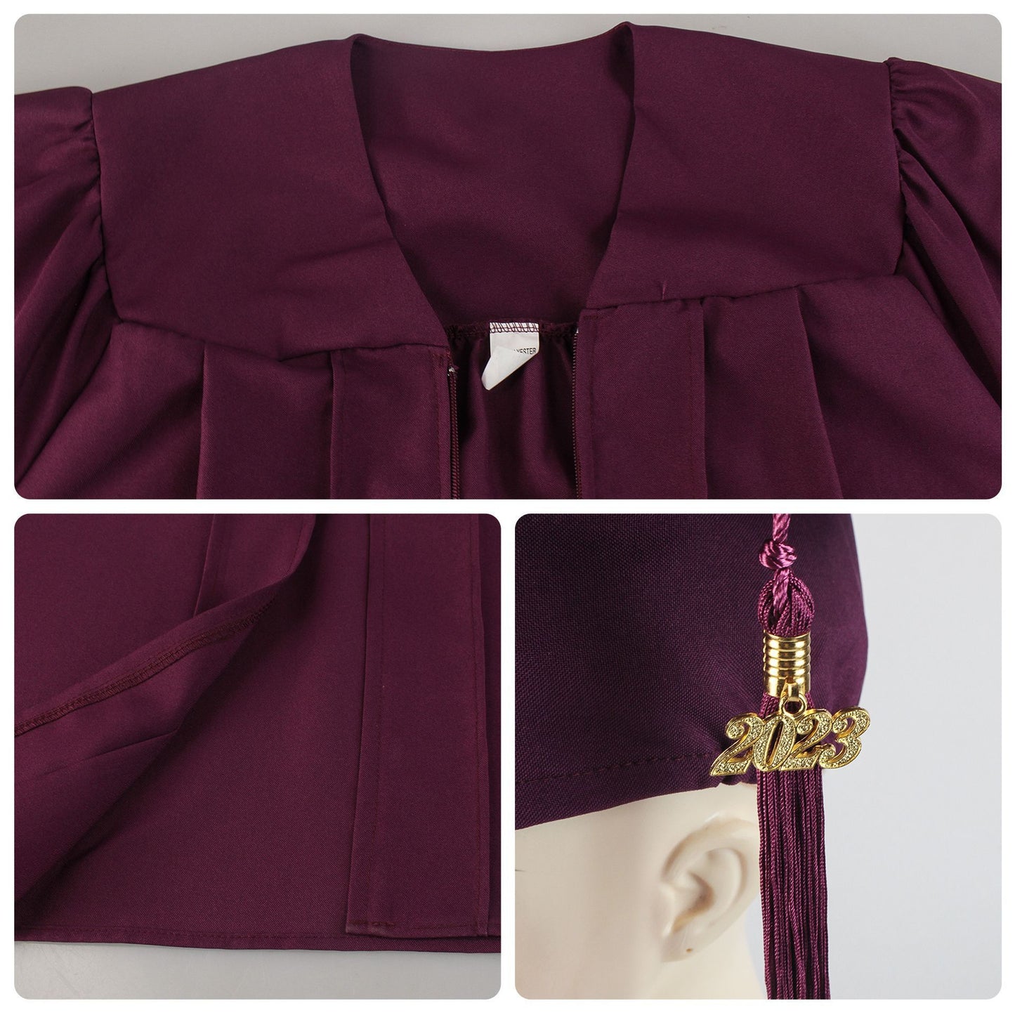 Unisex Matte 4 PCS Graduation Cap and Gown