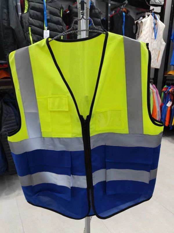 Custom High Visibility Security Logo Reflective Safety Work Uniform Vest with Pockets