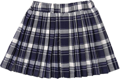 Kids Girls Plaid Pleated Skirt High Waist Skater Tennis Skirts Skorts with Shorts School Girl Uniform