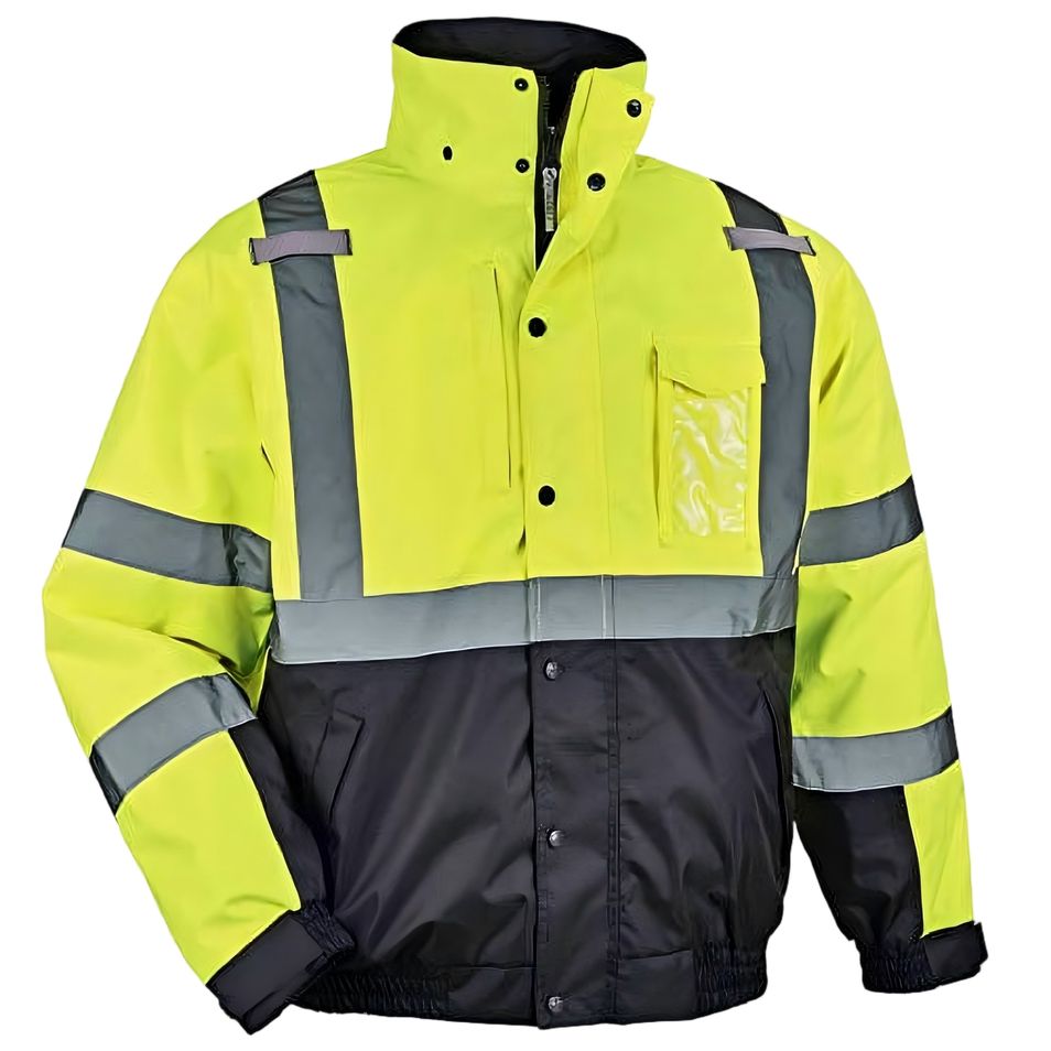 Men's Reflective Hi-Vis 3-in-1 Waterproof Work Coat Construction Transportation