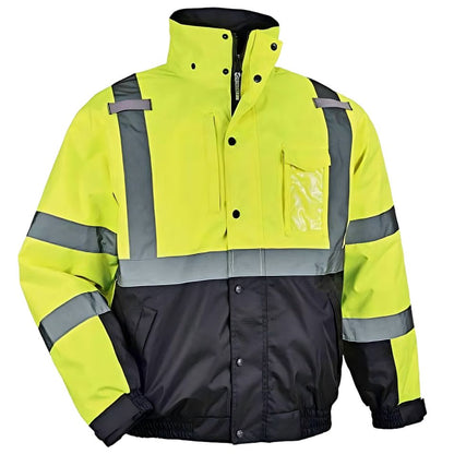 Men's Reflective Hi-Vis 3-in-1 Waterproof Work Coat Construction Transportation