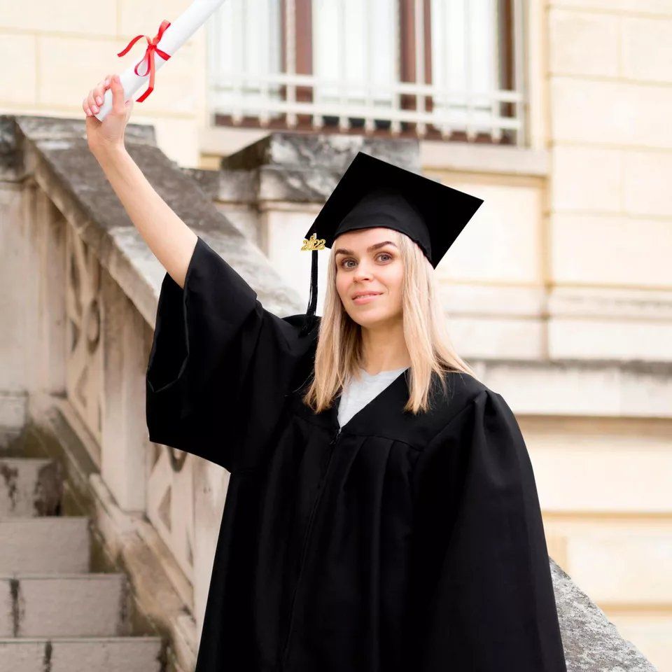 Matte Graduation Gown Cap Tassel Set 2026 for High School and Bachelor