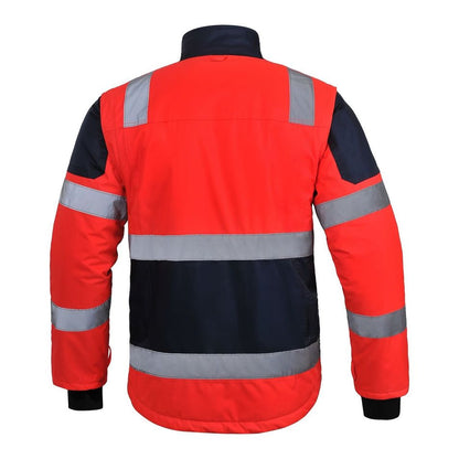 Fashion Mechanic Workwear Yellow Uniform Hi Vis Safety Jacket Reflective High Visibility Heavy Duty Water Resistant Outdoor Coat