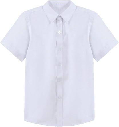 Boys' Long Sleeve Solid Button-Down Collared Oxford Shirt with Chest Pocket