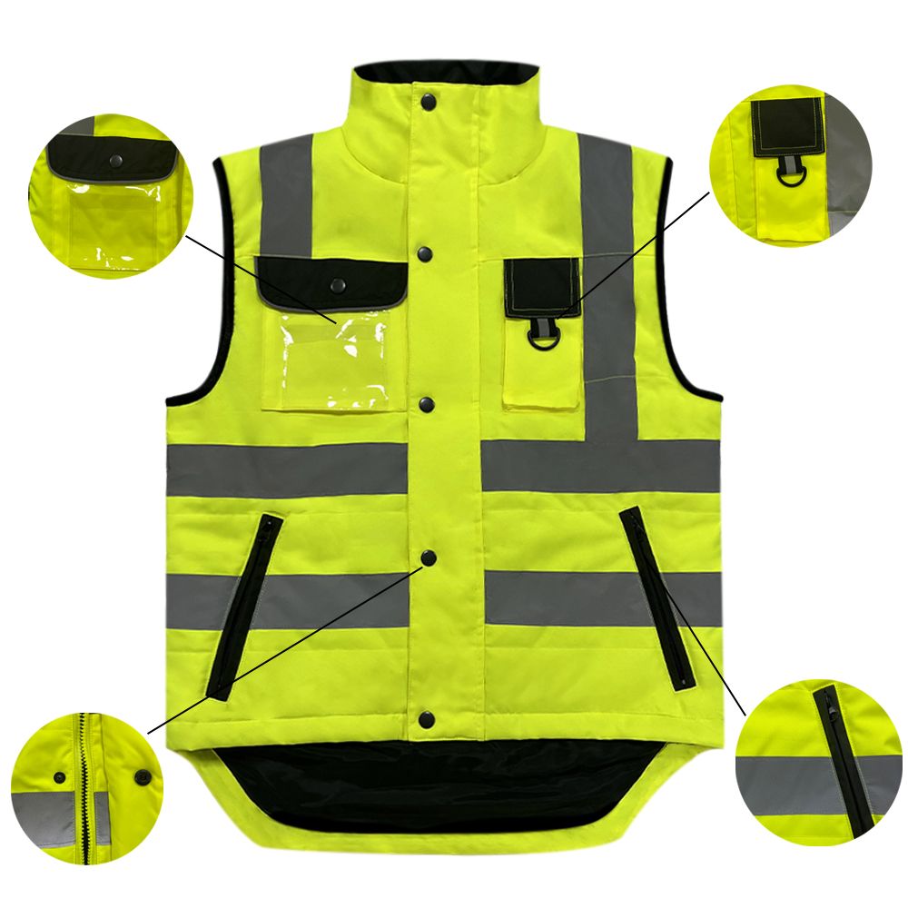 Durable Hi - Vis Safety Coat - Reinforced Patches for Industrial Work