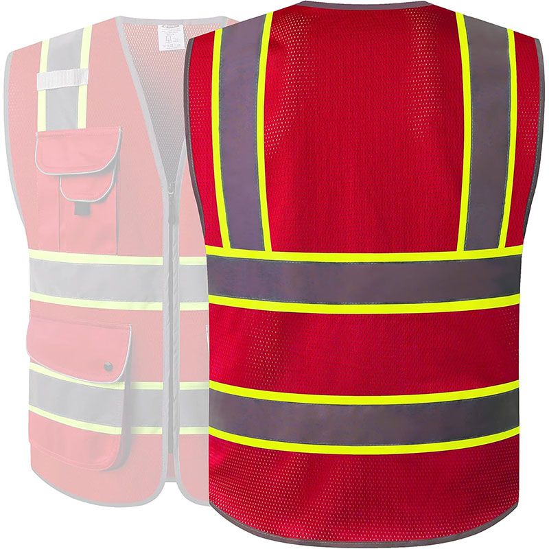 Men's High Visibility Reflective Safety Clothing Work Construction Vest