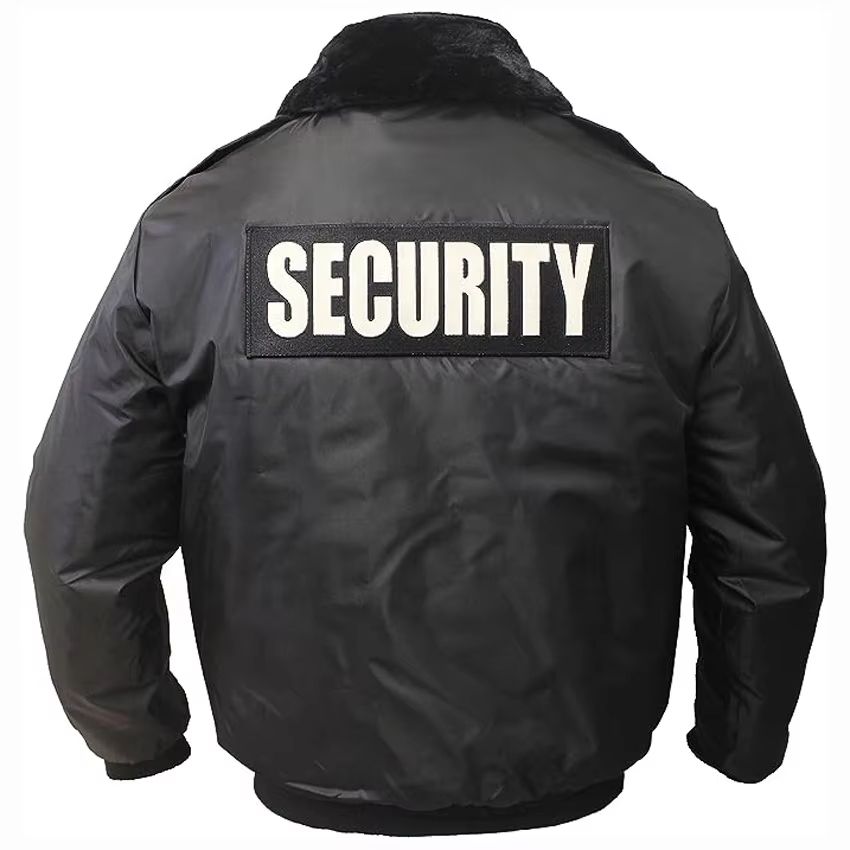 Custom Security Guard Bomber Jacket with Reflective Security Winter Coat