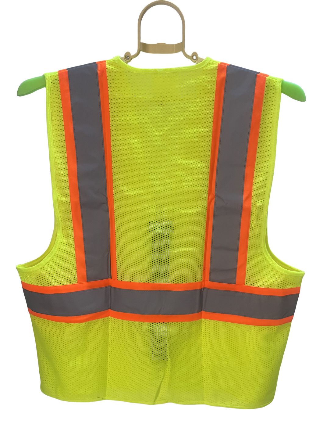 Orange Safety Vest with Grey Reflective Strap 4 Pockets