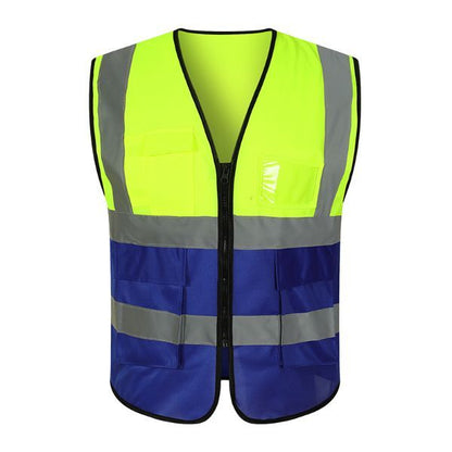 Custom High Visibility Security Logo Reflective Safety Work Uniform Vest with Pockets