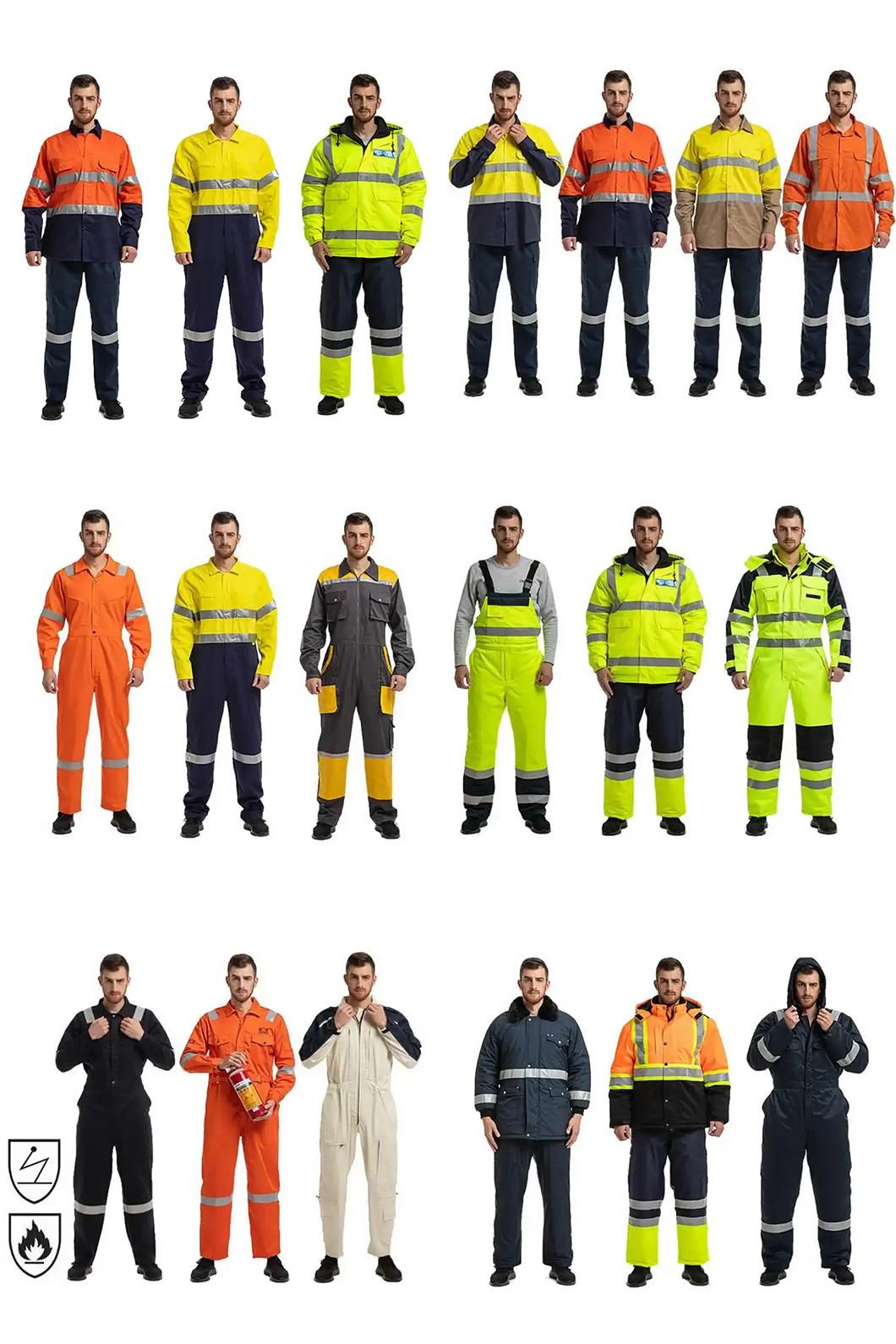 Custom Men Reflective Vest Workwear Construction Clothing Safety Vest with Pockets Logo