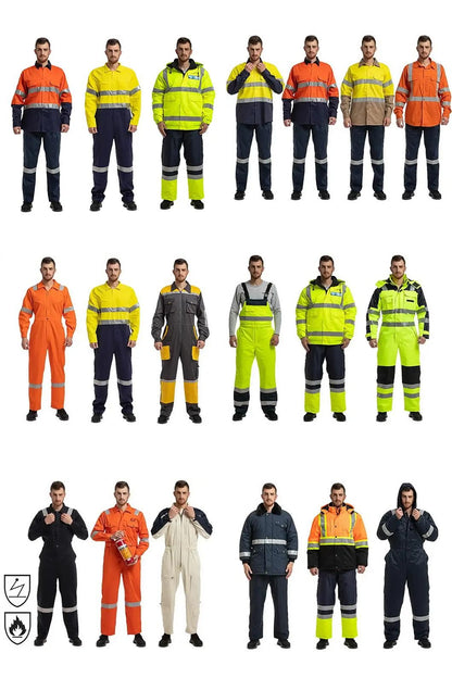 Custom Men Reflective Vest Workwear Construction Clothing Safety Vest with Pockets Logo