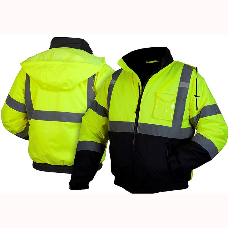 Fashion Mechanic Workwear Yellow Uniform Hi Vis Safety Jacket Reflective High Visibility Heavy Duty Water Resistant Outdoor Coat