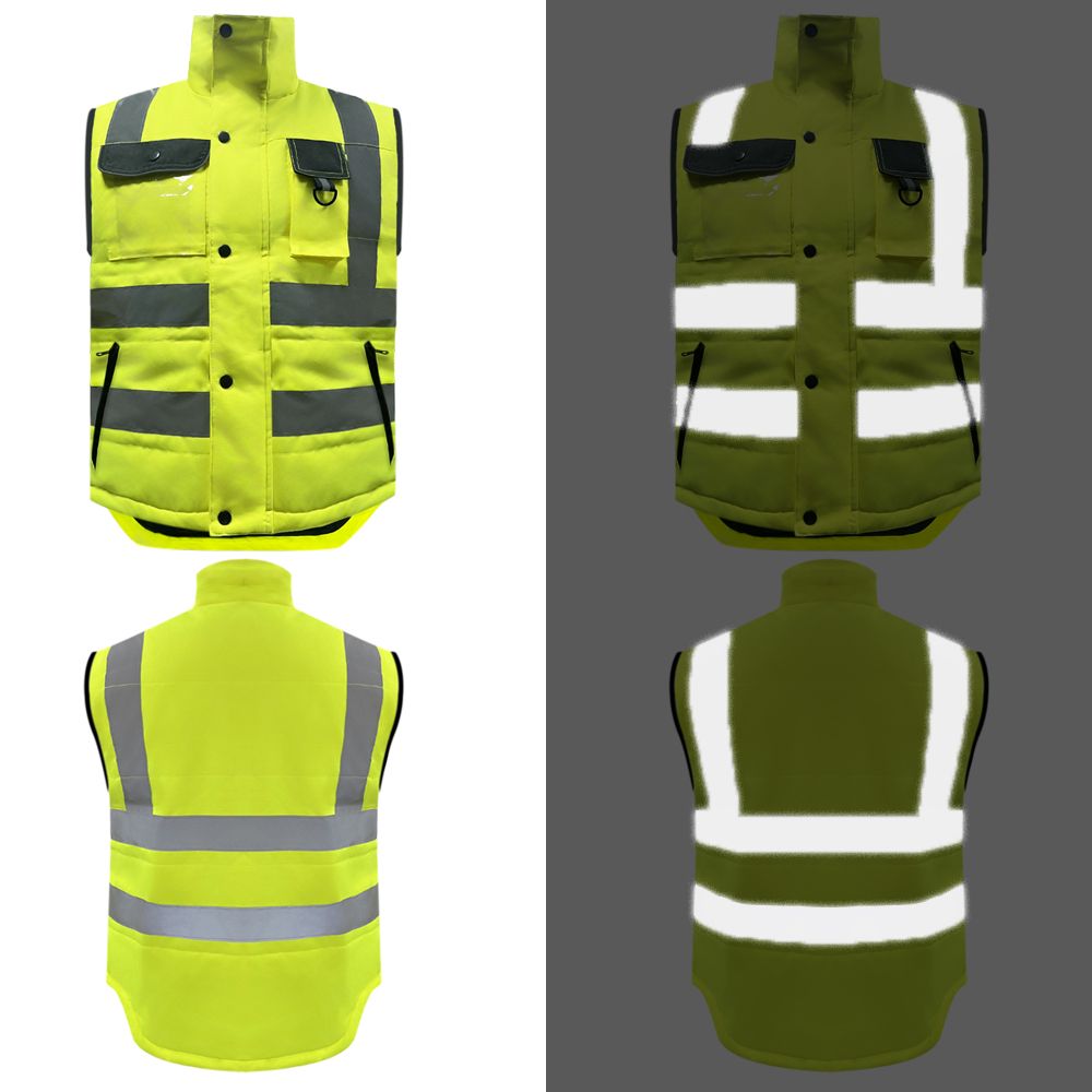 Durable Hi - Vis Safety Coat - Reinforced Patches for Industrial Work