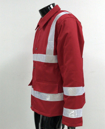 Fashion Mechanic Workwear Yellow Uniform Hi Vis Safety Jacket Reflective High Visibility Heavy Duty Water Resistant Outdoor Coat