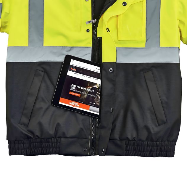 Men's Reflective Hi-Vis 3-in-1 Waterproof Work Coat Construction Transportation