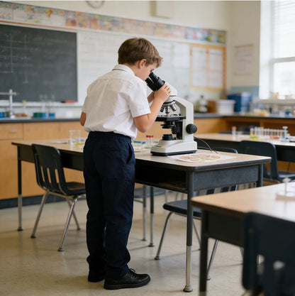 Boys Long Sleeve White Button Down Shirt - Collared Uniform White Dress Shirt