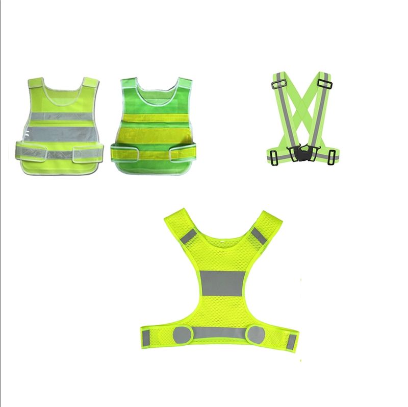 Orange Safety Vest with Grey Reflective Strap 4 Pockets