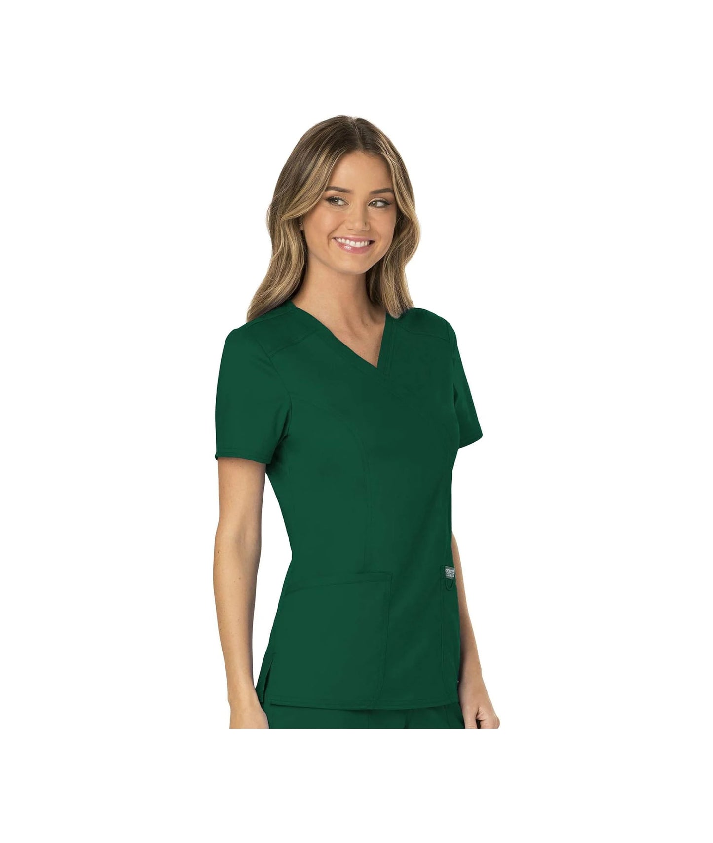 Scrubs for Women Mock Wrap Top with 3 Pocket, Back Princess Seams WW610