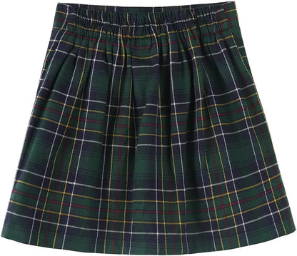 Girls Button Pleated Scooter Skirt School Uniform