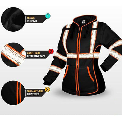 Wholesale Customized Logo High Visibility Women's Fleece Safety Clothing Coat
