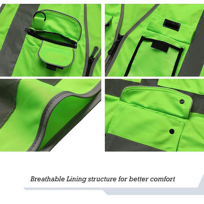Men's High Visibility Reflective Safety Clothing Work Construction Vest
