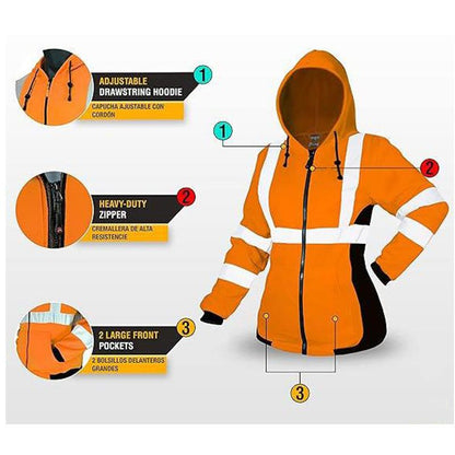 Wholesale Customized Logo High Visibility Women's Fleece Safety Clothing Coat
