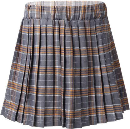 Kids Girls Plaid Pleated Skirt High Waist Skater Tennis Skirts Skorts with Shorts School Girl Uniform