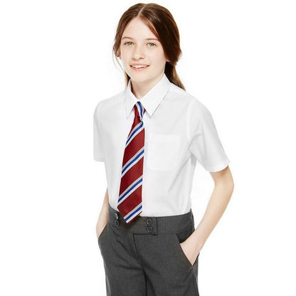 Boys Long Sleeve Dress Shirts Button Down Uniform Shirts with Chest Pocket Size 7-14 Years