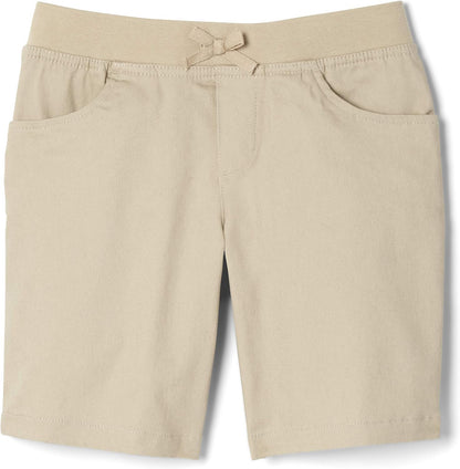 Girls' Big Pull-On Cotton Twill Shorts with Pockets