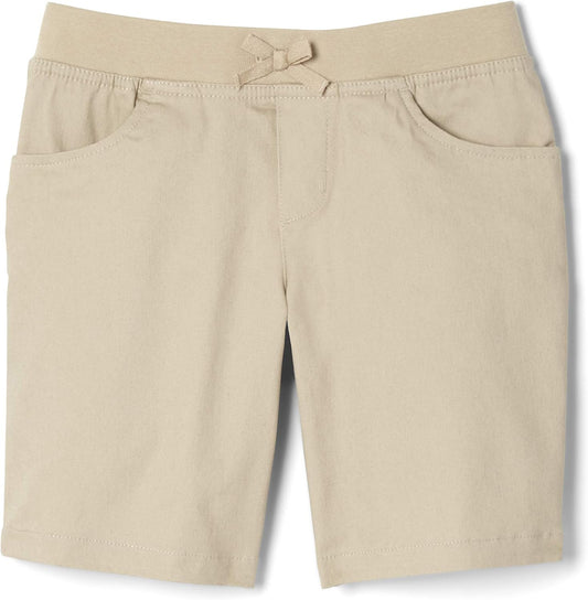 Girls' Big Pull-On Cotton Twill Shorts with Pockets