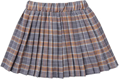 Kids Girls Plaid Pleated Skirt High Waist Skater Tennis Skirts Skorts with Shorts School Girl Uniform