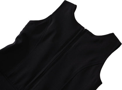 Stretch Fit Pleated Hem Kids Sleeveless Dress