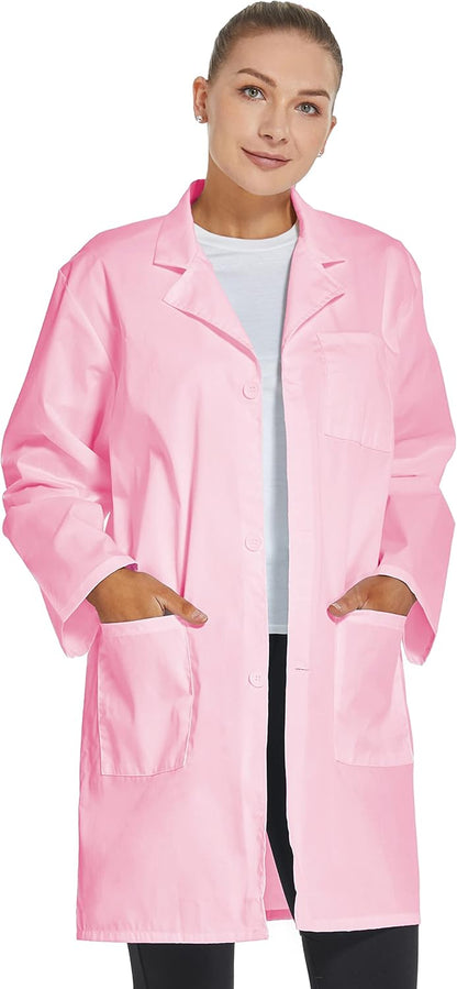 Professional Lab Coat for Women Long Sleeve, White, Unisex