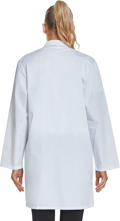 Professional Lab Coat for Women Long Sleeve, White, Unisex