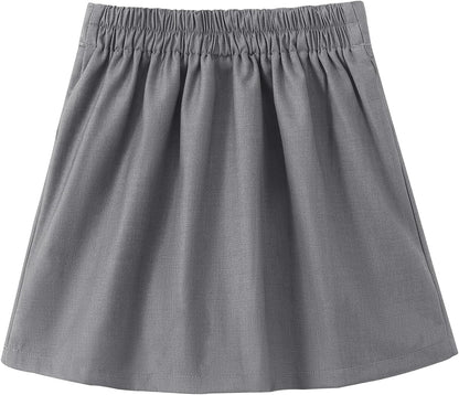 Girls Button Pleated Scooter Skirt School Uniform