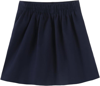 Girls Button Pleated Scooter Skirt School Uniform