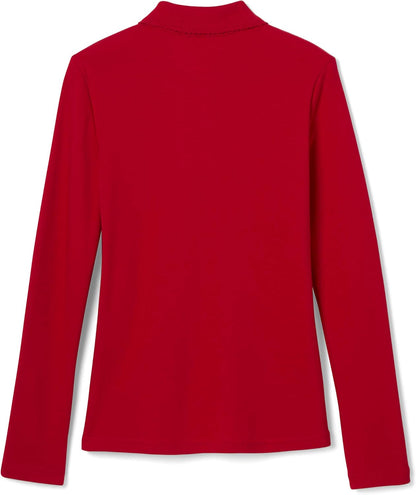 Girls' Uniform Long Sleeve Polo with Picot Collar (Standard & Plus)