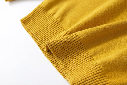 Boys and Girls' Uniform Cotton Crew-Neck Sweaters Long Sleeve Pullover Knit Sweater