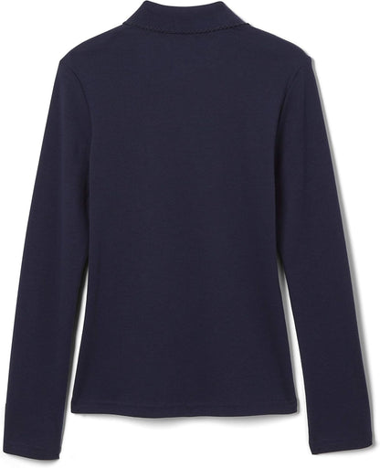 Girls' Uniform Long Sleeve Polo with Picot Collar (Standard & Plus)