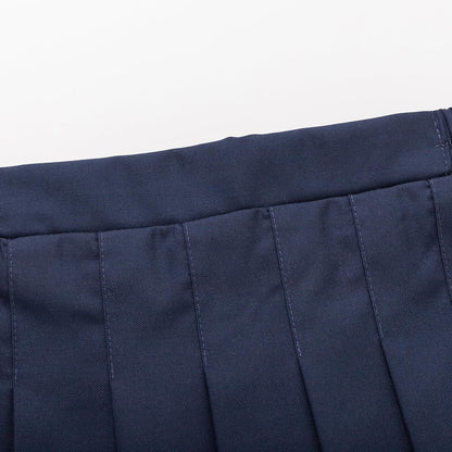 Uniform Pleated Scooter Skirt with Under Shorts Pull On Elastic Waist Skirt
