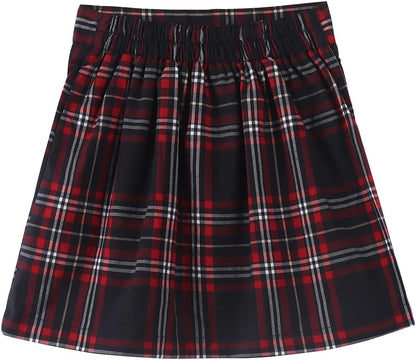 Girls Button Pleated Scooter Skirt School Uniform