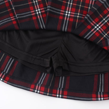 Girls Button Pleated Scooter Skirt School Uniform
