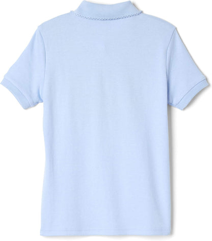 Girls' Short Sleeve Picot Collar Polo School Uniform Shirt (Standard and Plus)