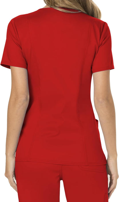 Scrubs for Women Mock Wrap Top with 3 Pocket, Back Princess Seams WW610