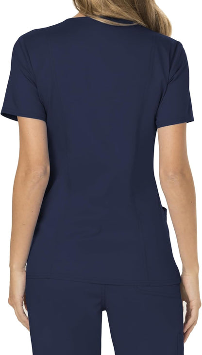 Scrubs for Women Mock Wrap Top with 3 Pocket, Back Princess Seams WW610